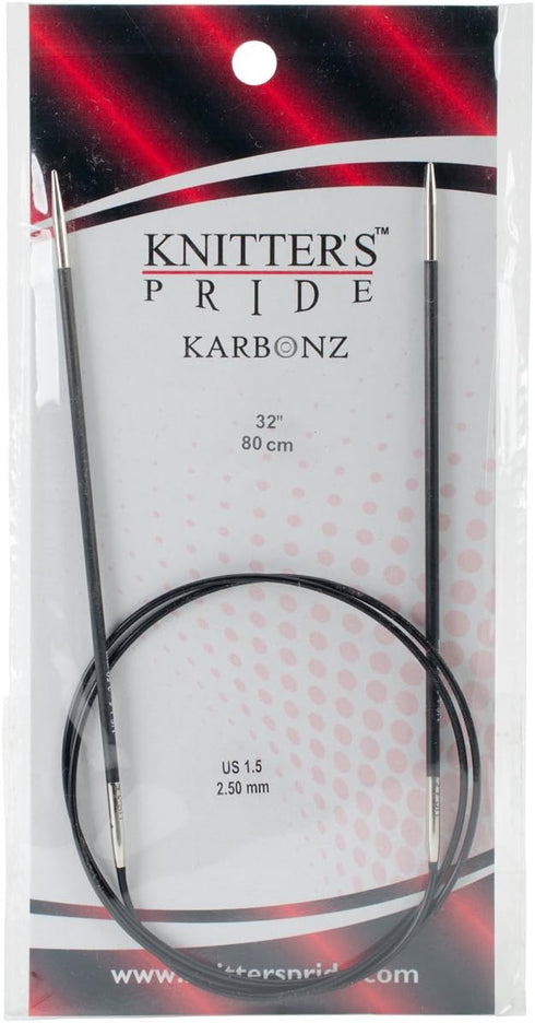 Karbonz Fixed Circular Needles 32-Size 1.5/2.5mm...