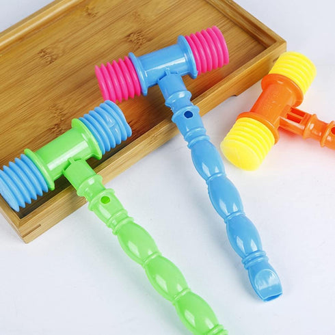 NUOBESTY 8pcs Hammer Pounding Toys, Plastic Squeaky Hammer Toy Musical Pounding Toy Beating Gavel Mallet Toys Educational Toys Random Color...