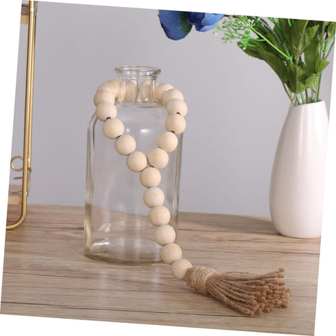 Garneck Wood Bead Garland,Farmhouse Tassels Beads, Rustic Country Decor Prayer Beads for Home Door Knob Christmas Decoration (1 Pack) (1pack) (3pa...