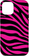 iPhone 14 Zebra Animal Print Pattern Black and Pink Cute Phone Case...