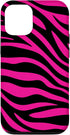 iPhone 14 Zebra Animal Print Pattern Black and Pink Cute Phone Case...