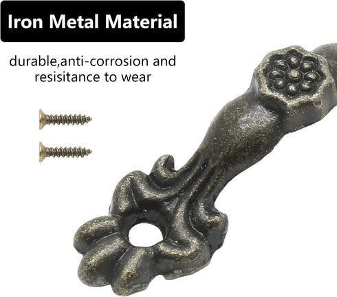 24 Pcs 1.68 inch Drawer Pulls, Antique Cabinet Handles, Decorative Handles for Dresser Drawer Jewelry Box, Bronze...