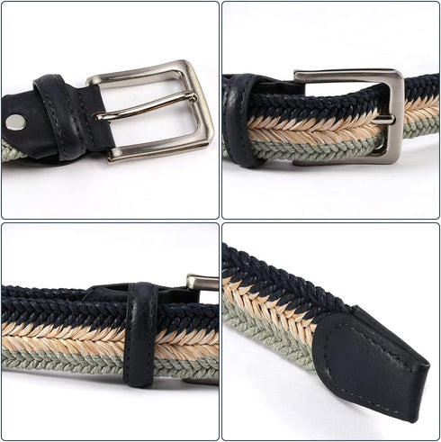 Adjustable Golf Belt for Men, Web Belt, Stretch Braided Casual Belt, Woven Elastic Bels for Jeans Shorts, with Golf Cup...