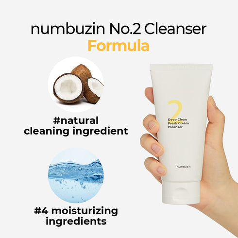 numbuzin No.2 Deep Clean Fresh Cream Cleanser | Face Wash, Rich Foam, Natural Cleansing Ingredients | Korean Skin Care for Face, 4.05 fl oz...
