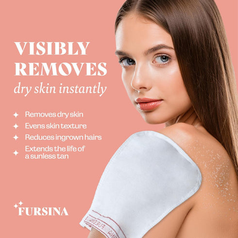 Exfoliating Glove (2 PCS) - Turkish Hammam Mitt for Bath, Exfoliating Body Scrubber Mitt, Dead & Dry Skin Remover for Body, Great for Spray Tan Re...