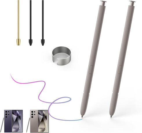 2 Pack Galaxy S24 Ultra Stylus Replacement for Samsung Galaxy S24 Ultra 5G S Pen, Galaxy S24 Ultra S Pen without Bluetooth + Tweezer + Metal Nibs ...