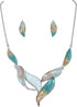 Vintage Statement Jewelry Set Leaf Floral Bohemian Boho Statement Necklace Earring Set Crystal Fashion Costume Jewelry...
