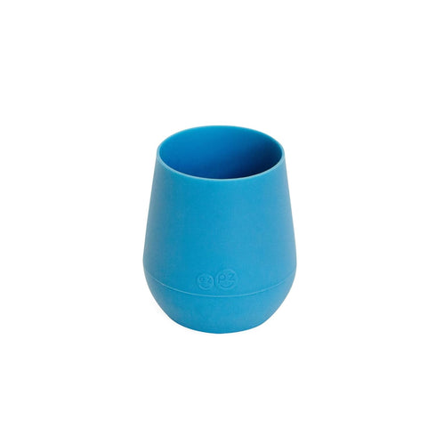 ezpz Tiny Cup (Blue) - 100% Silicone Training Cup for Infants - 4 months + - Designed by a Pediatric Feeding Specialist - Baby-led Weaning Essenti...