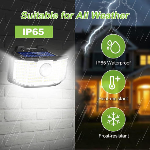TWINSLUXES Solar Outdoor Lights, 3 Lighting Modes Solar Motion Sensor Security Lights, Solar Flood Lights 270°Wide Angle, IP65 Solar Wall Lights,S...
