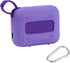 for JBL Go 4 Waterproof Bluetooth Speaker Silicone Cover Case, Portable Silicone Travel Case with Carabiner, Protective Skin Case (Purple Case) - ...