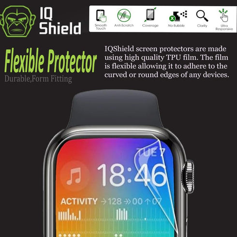 IQShield Screen Protector Compatible with Apple Watch Series 9/8/7 (45mm)(6-Pack) Anti-Bubble Clear TPU Film...