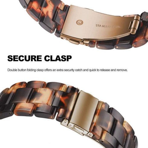 Resin Band Compatible with Fitbit Charge 4,Charge 3/3 SE,Women Men Resin Accessory Rose Gold Buckle Band Wristband Strap Blacelet...