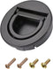 Flush Ring Pull Handles (35mm/1.38") 1Pcs, Zinc Alloy Flush Pull Slam Latch with Screws - for Drawer Sliding Door, Black...