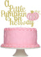 A Little Pumpkin is On Her Way Cake Topper - Pink Glitter Baby Shower Decoration for Girl Fall Theme Party...