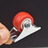 1 inch Rigid No-Swivel Plate Casters Small Rubber Wheels for Furniture and Workbench 6 Packs(Free Screws), Red (PVC)...