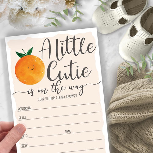 Little Cutie Baby Shower Invitations (20 Count) With Envelopes - Gender Neutral or Girl Baby Shower...