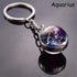 Zodiac 12 Constellations Charm Luminous Crystal Ball Pendant Key chain...