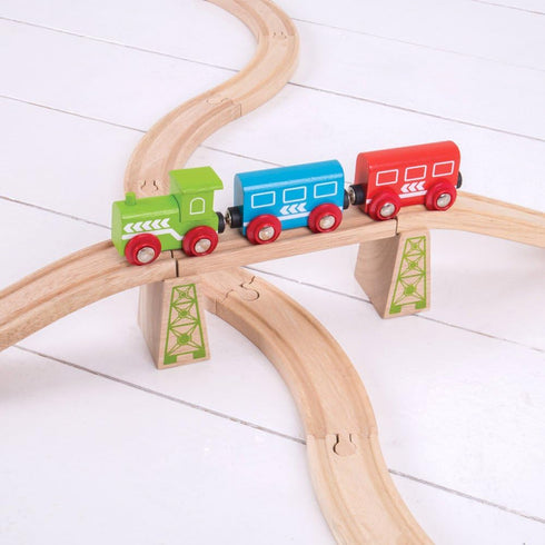 Bigjigs Rail High Level Blocks (Pack of 6) - Other Major Wooden Rail Brands are Compatible...