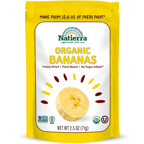 NATIERRA Organic Freeze-Dried Bananas USDA Certified Organic, Vegan & Non-GMO 2.5 Ounce (Pack of 1)...