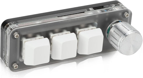 Yoidesu Mini 3 Key Keypad with Knob, One Handed Macro Mechanical Keyboard, 3 Fully Programmable Keys, for Office, Games, Music, Media, Industrial ...