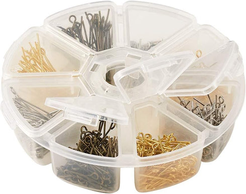 Craftdady 650pcs Mixed Color Open Eye Pins 16-30mm Iron Head Pins for Jewelry Making, Hole: 2mm...