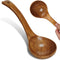 Wooden Ladle. Long Handle Ladle Utensils for Soup.for Kitchen Cookware, Cooking Ladle Spoon 10 inch Serving Spoon...