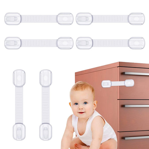 Phantasy ® 6PCS Child Safety Strap Locks Baby Proofing Latches for Drawer Door Fridge Oven Toilet Seat Kitchen Cupboard Appliance Trash Can with A...