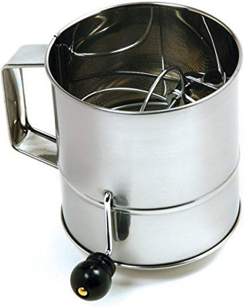 Norpro Polished 3-Cup Stainless Steel Hand Crank Sifter...