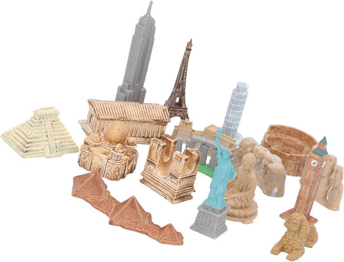 Dioche 17PCS Miniature Ancient Buildings Toys Around The World City Miniatures Buildings Egyptian Pyramid Model Kit Ancient Egypt Toys...