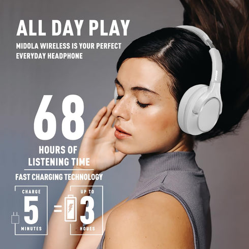 Bluetooth Headphones Over Ear 68H Playtime 6 EQ Wireless Headset with Microphone HiFi Stereo Foldable Lightweight Deep Bass for Travel Home Office...