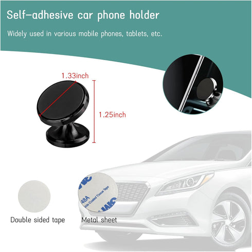 Car Magnetic Phone Holder, 360 Degree Adjustable Strong Magnet Cell Phone Holder Mount for Auto Dashboard, Universal Vehicle Cellphone Accessories...