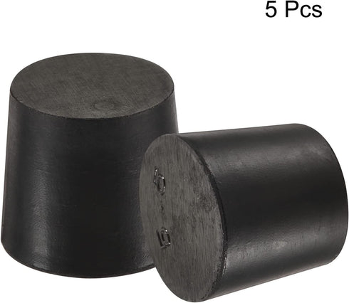 MECCANIXITY Rubber Tapered Plug 24mm to 28mm Solid Test Tubes Bungs Stopper Black for Lab Home 5 Pieces...
