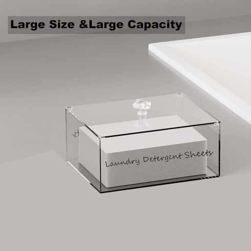 Acrylic Laundry Detergent Sheets Dispenser with Lid, Laundry Detergent Sheets, Storage Box for Laundry Laundry Storage Containers and Decor...