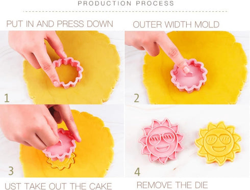 Cactus Cookie Cutter with Plunger Stamps,8 Piece Tropical Beach Themed Biscuit Cutter,3D Pineapple, Flamingo, Monstera Leaf and Palm Tree-Cracker ...