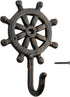 Coat Hook Hat Hook Vintage Wrought Iron Wall Mounted Screws Included Wall Hook (Ship Steering Wheel)...