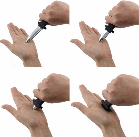 2 PCS Retractable Knife Joke Trick Halloween Props Toy Disappearing Dagger Fake Plastic Blade Magic Toy...