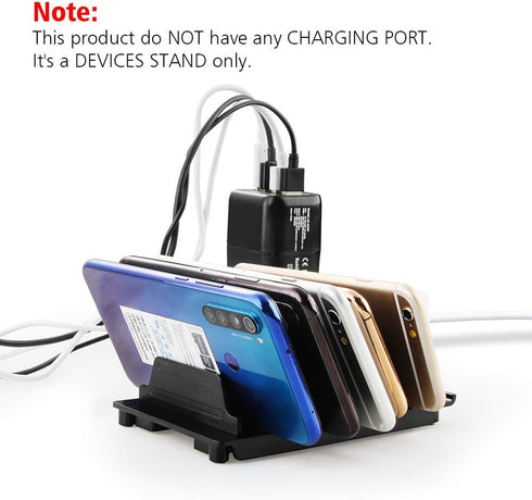 Adjustable Universal Multi Device Organizer Dock Stand Holder, Tablet Cell Phone Desktop Stand for iPhone Samsung Galaxy Google Nexus Kindle (Blac...