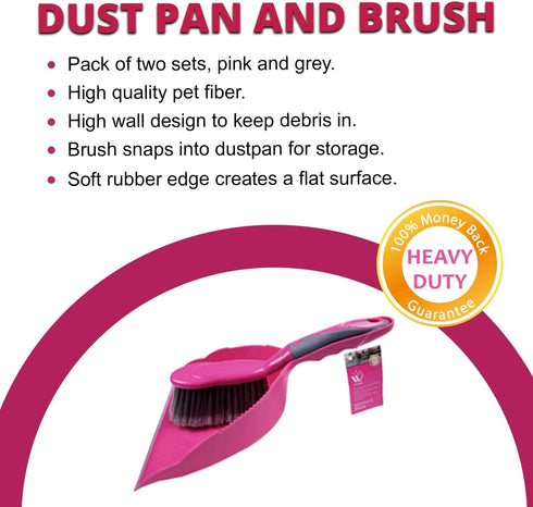 Dustpan and Brush Set, Multipurpose Floor Cleaner, for Home Office, Small Broom-2Count...