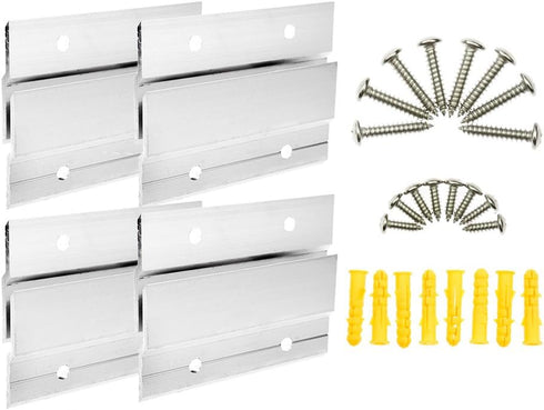 BIGTEDDY - 4" French Cleat Picture Hangers Hardware Kit Mount Aluminum Z Bar Clips Hanging Mounting Bracket for Mirror Photo Shelf and Cabinet ( 4...