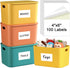 MaxGear 4x6 inch Removable Labels 100 Pcs, Water/Oil/Tear Resistants No Residue for Home Packing Box and Storage Bins, Matte White Paper Sheets, P...