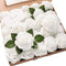 Floroom Artificial Flowers 25pcs Real Looking White Foam Fake Roses with Stems for DIY Wedding Bouquets Bridal Shower Centerpieces Floral Arrangem...