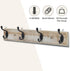 Coat Rack Wall Mounted, Entryway Wall Coat Rack with 4 Rustic Coat Hooks, 17” Vintage Pinewood Hanger Hat, Dual Hook for Hanging Keys Hats, Perfec...