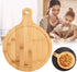 Bamboo Cutting Board,Meat Chopping Boards,Pizza Peel Paddle with Handle for Homemade Baking Pizza Bread Cake Fruit Vegetables (Round-Board)...