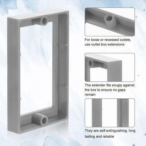 6pcs Electric Box Extender, 1/2" Single Gang Receptacle Outlet Box Extenders Outlet Extension Box for Electric Outlet Switches and Electric Box (G...