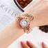CdyBox Ladies Diamond-studded Watched Quartz Wristwatch Fashion Open Alloy Bracelet Watch 4 Pack...
