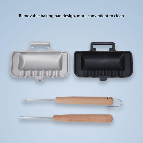 Sandwich Maker Breakfast Hot Sandwich Maker, Double Sided Skillet Sandwich Baking Pan 11.8x5.5in Frying Pan Grilled Cheese Maker Sturdy Aluminum A...