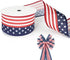 Patriotic America Flag Ribbons 2.5" * 10 Yards, Patriotic Stars and Stripes 4th of July Wired Edge Burlap Ribbon, White, Red, Blue Ribbon for Labo...