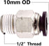Beduan Pneumatic Push to Connect Fittings Male Straight PC 10mm Tube OD x 1/2 Inch Male Thread Push Lock Fittings (Pack of 10)...