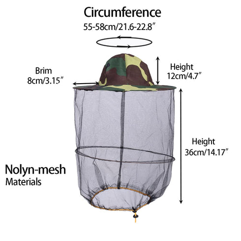 2 pcs Beekeeping apicultura Veil hat bee Keeper Hunting Cap Halloween Costume gnats Insect Bug Mosquito Hats with net mesh...