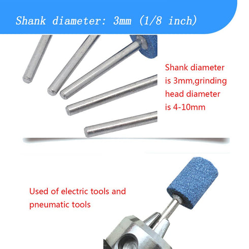 100 Pcs Rotary ???????????????? ?????????? - 1/8 Inch Shank Abrasive Stone Mounted Sharpening Bits Grinding Stones for Dremel Rotary Tools (Blue)...